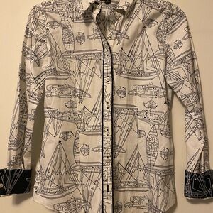 Brooks Brothers Nautical Print Shirt - White and Black